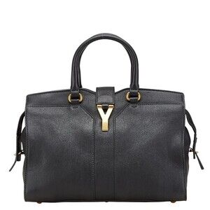 Saint Laurent Cabas Handbag Black Leather